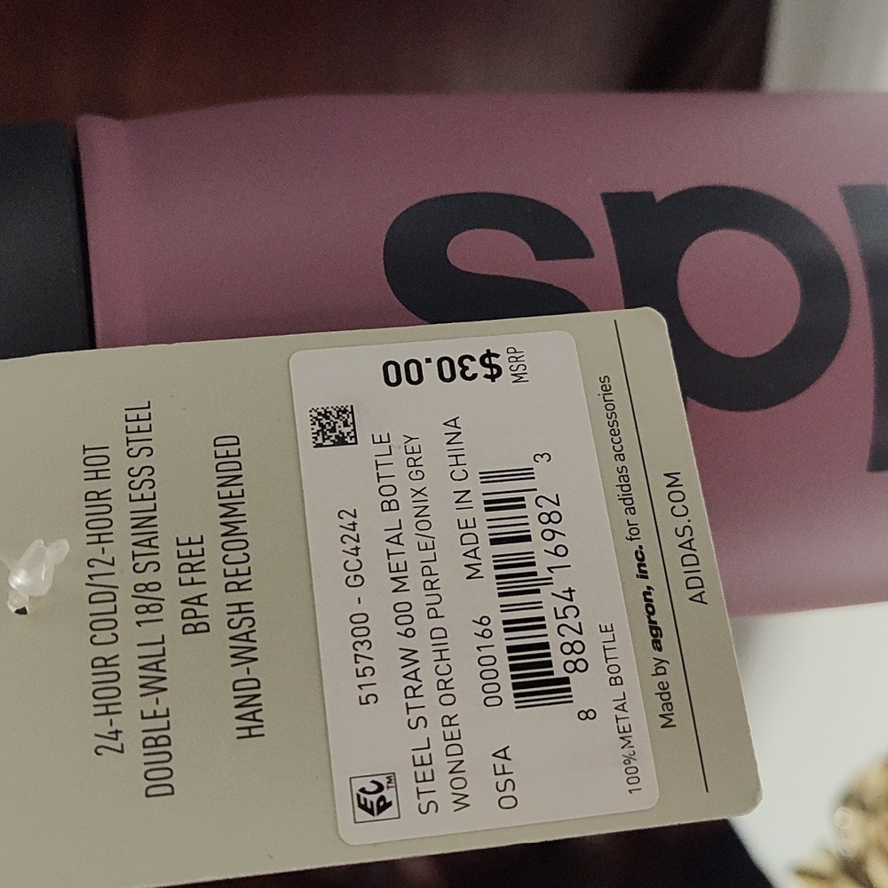 Adidas Matte Pink Insulated Bottle - Picture 12 of 12